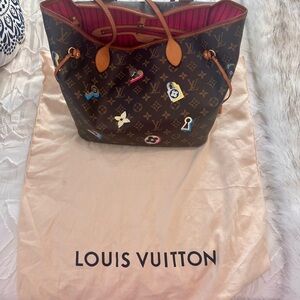 Louis Vuitton Brown Monogram neverfull lock and Key